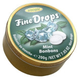 Woogie Fine Drops Mint bonbóny v kovové krabičce 200g