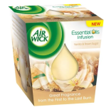 Air Wick Essential Oils Infusion Vanilka a hnědý cukr svíčka ve skle kostka 105g