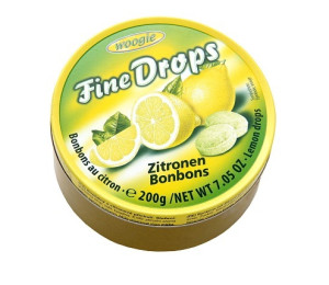Woogie Fine Drops Citron bonbny v kovov krabice 200g