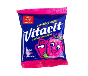 Ok-fain Vitacit neperliv npoj v prku s pchut malina + vitamn C 100g