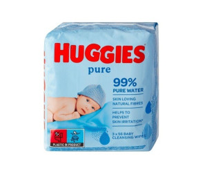 Huggies vlhen ubrousky Pure TRIPACK 3x56 ks