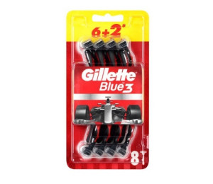 Gillette Blue 3 Formula Red jednorzov holtka - 6+2ks