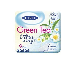 Carin Ultra Wings Green Tea hygienick vloky 9ks
