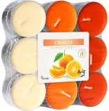 Bispol svíčky čajové tříbarevné Pomeranč 18 ks