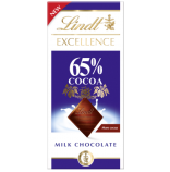 Lindt Excellence Milk 65% kakaa mléčná čokoláda 80g