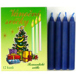 Romantické světlo vánoční svíčky tmavě modré 12ks