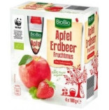 Německé BioBio Ovocné pyré Jablko a jahoda 4x100g